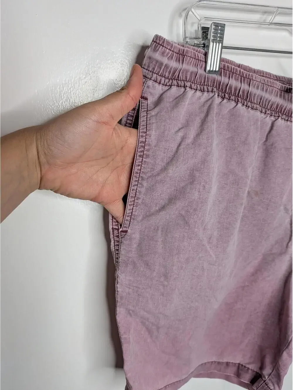 ASOS Swim Shorts Mens L Purple Elastic Waist Drawstring Lined Trunks Pockets